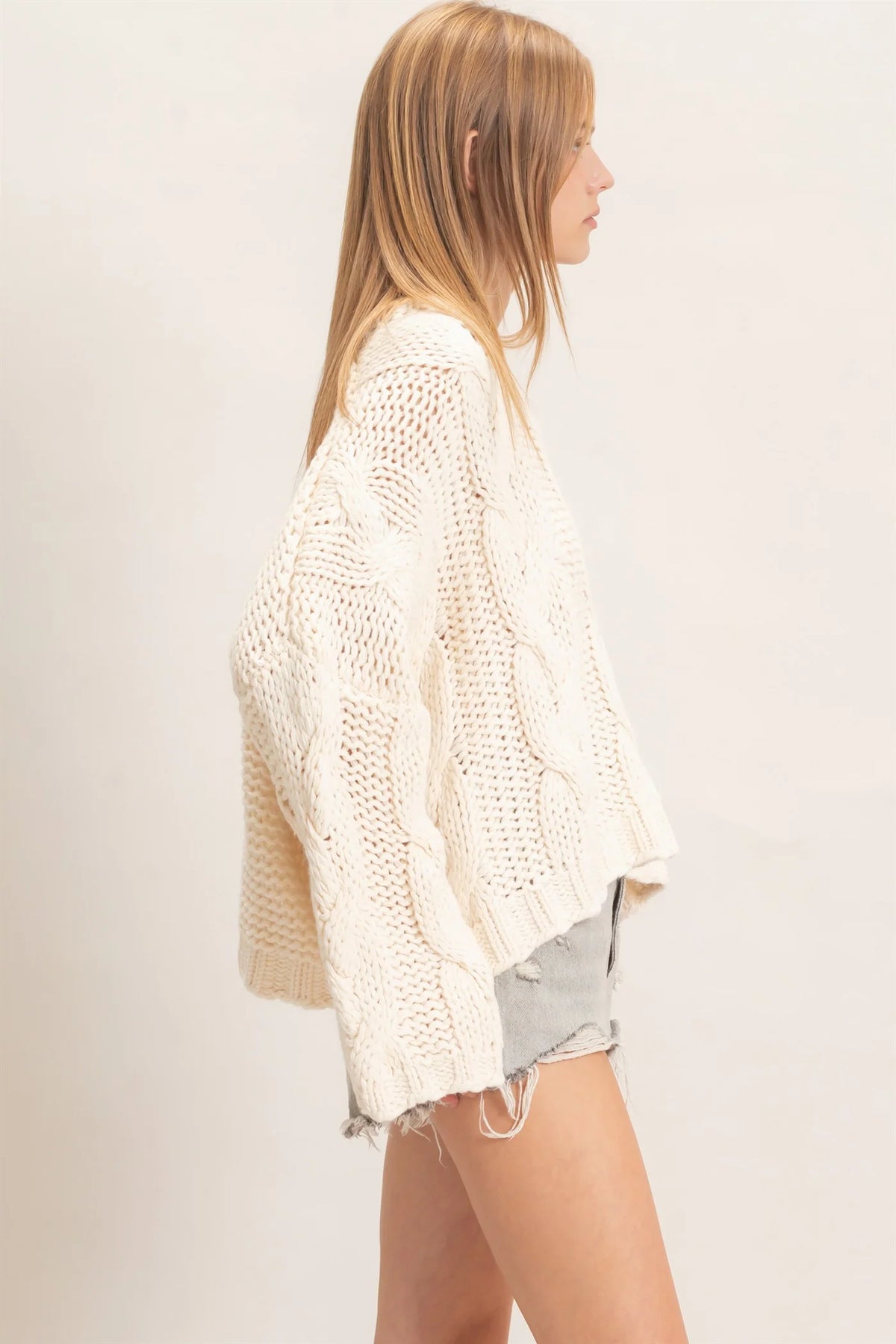 Cream Cableknit Sweater