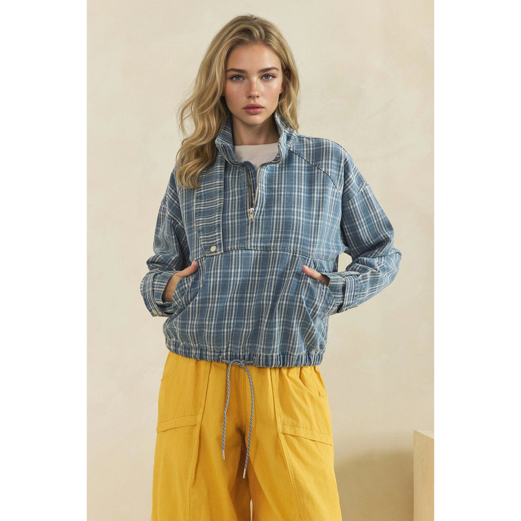 Plaid Quarter Zip