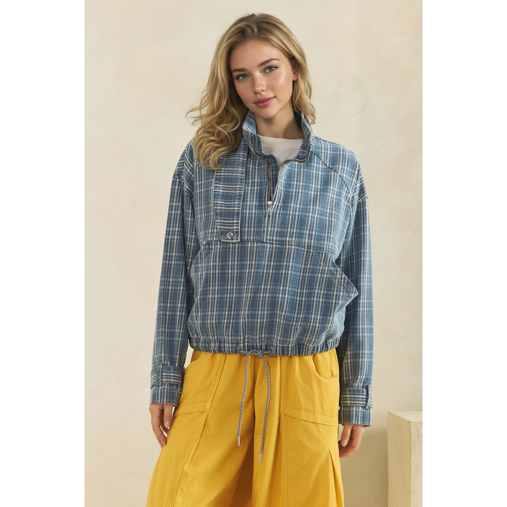 Plaid Quarter Zip