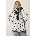 Half zip with polka dot and seam detail